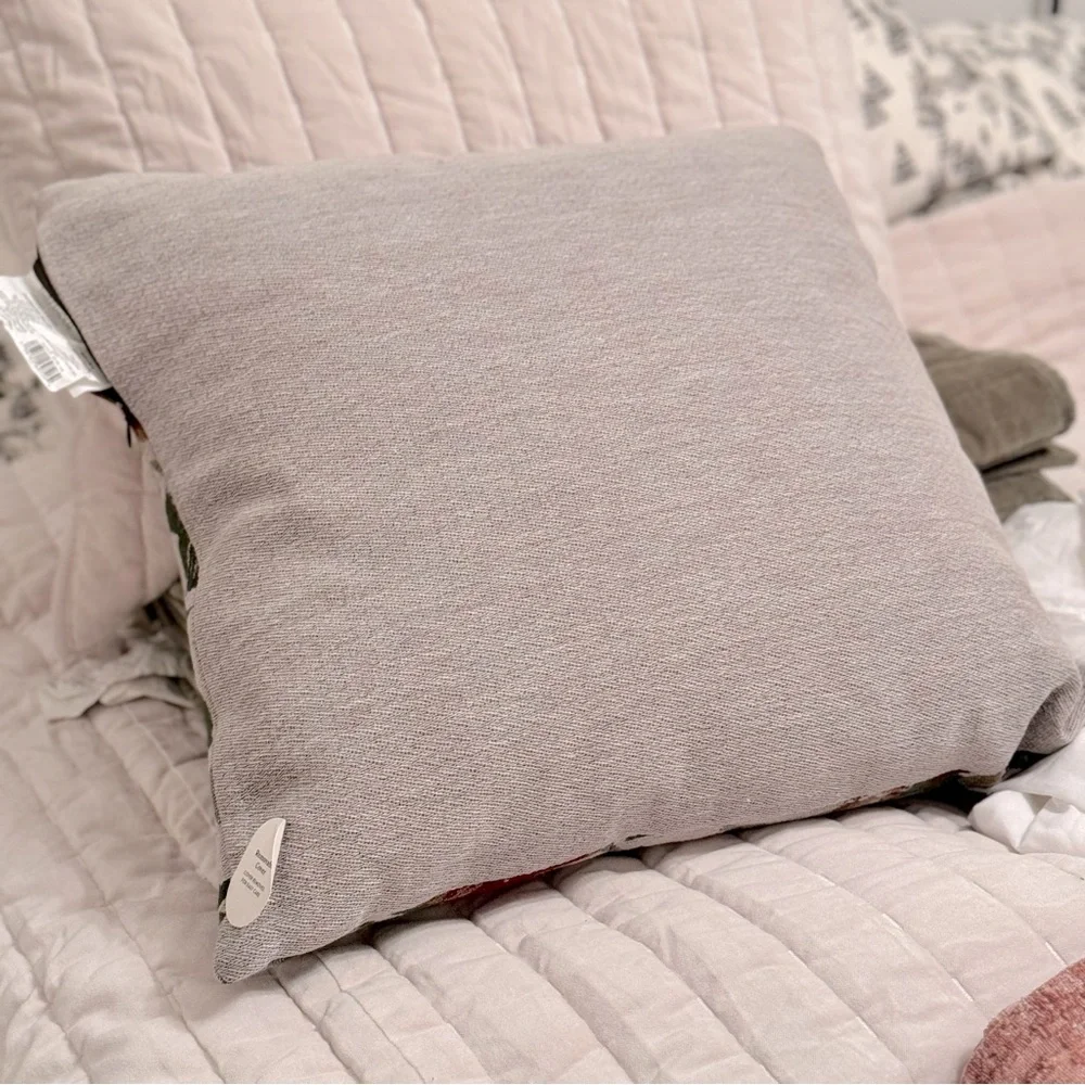 2/ Woven Holiday Floral Square Throw Pillow designed with Studio Mcgee